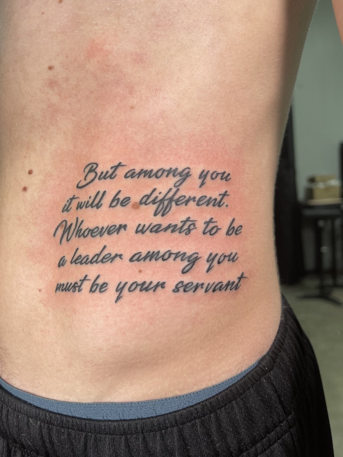 2020 rib script tattoo, view one