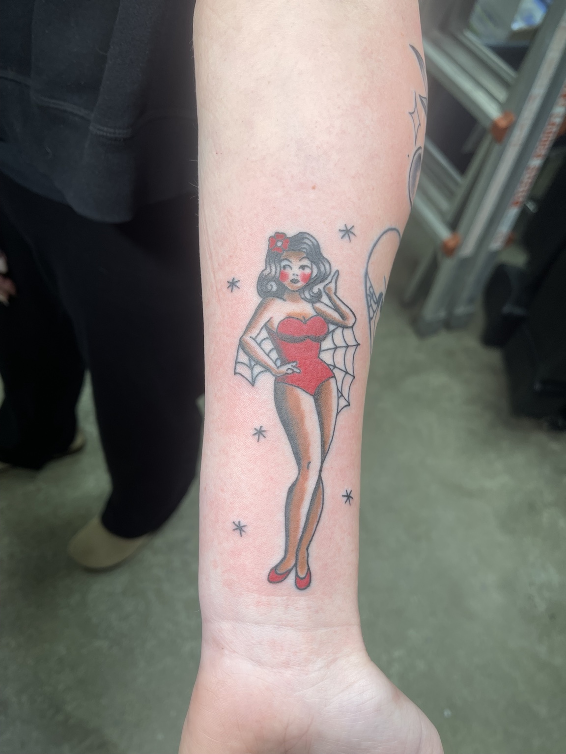 Color pinup style tattoo