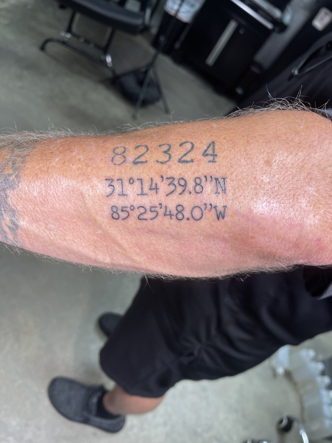 Coordinate tattoo with zip code