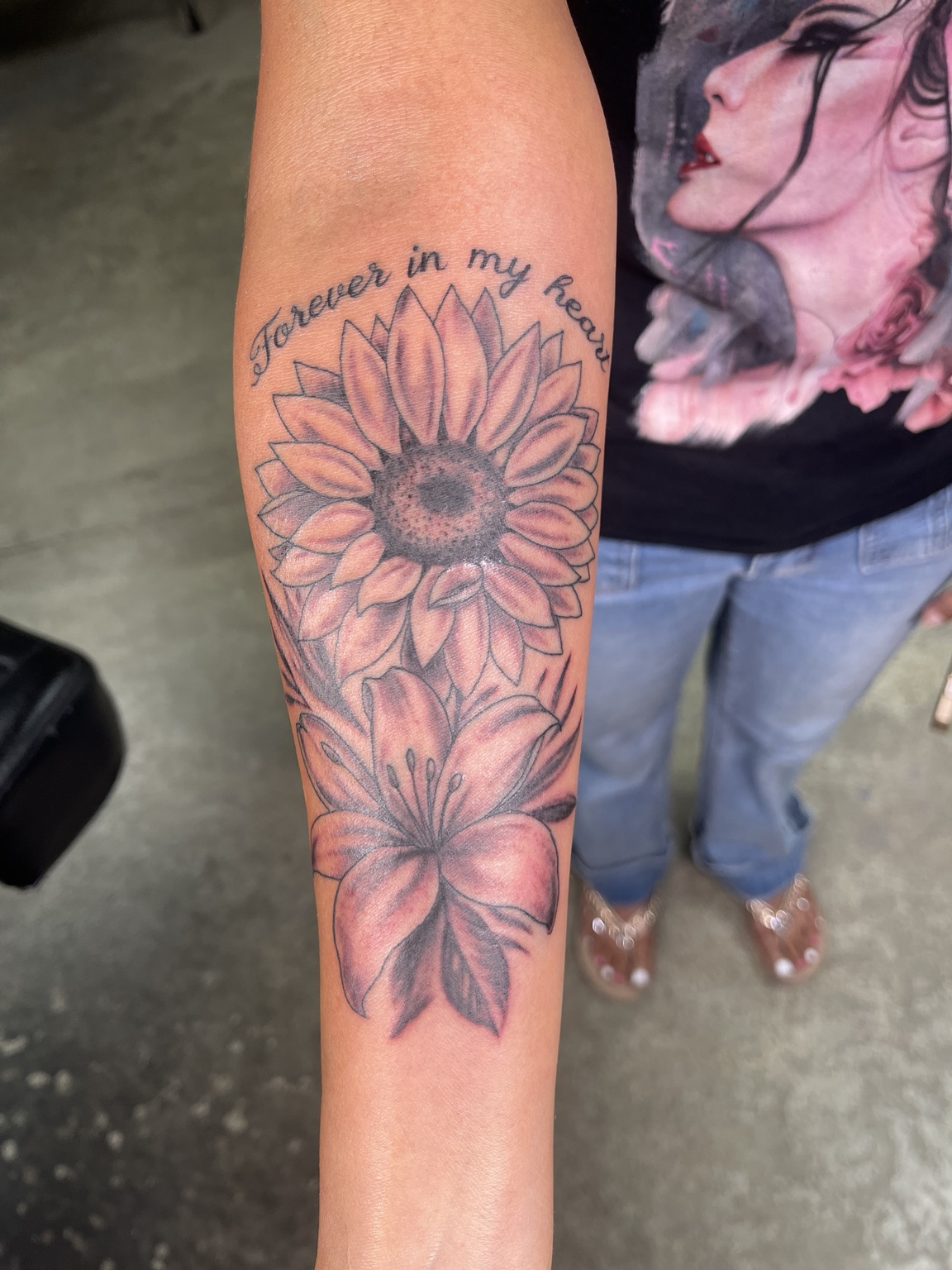 Sunflower forearm tattoo first view
