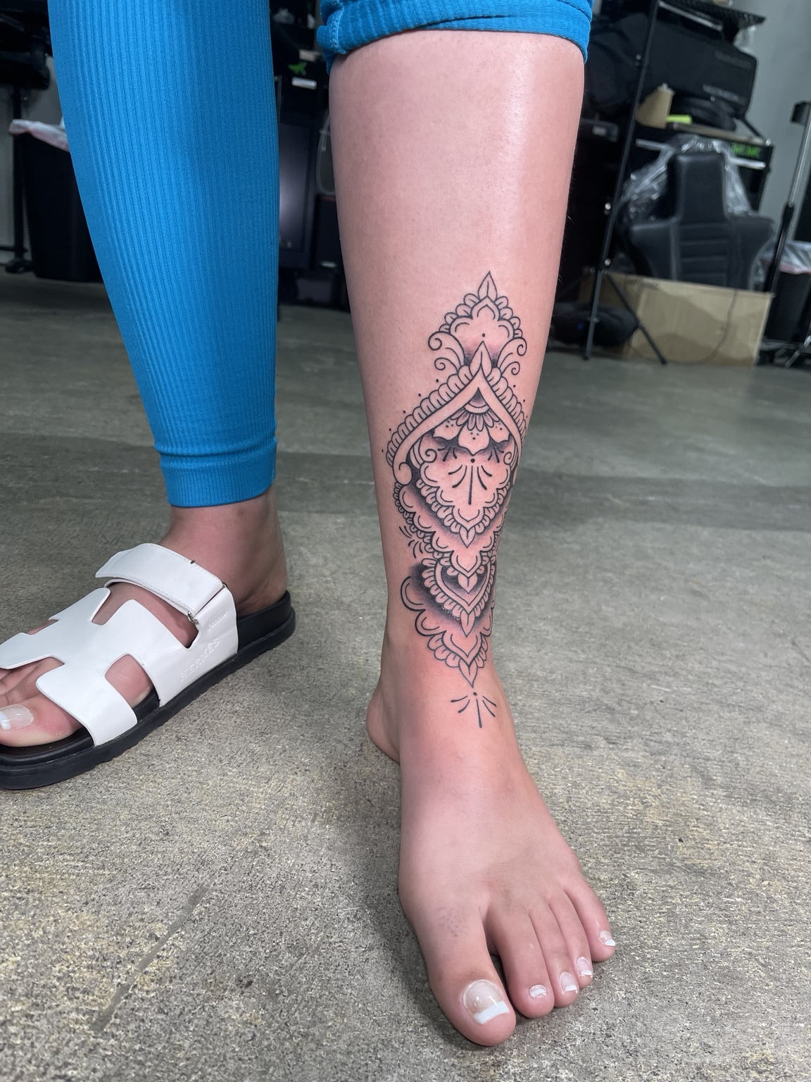 Ornamental foot tattoo second view