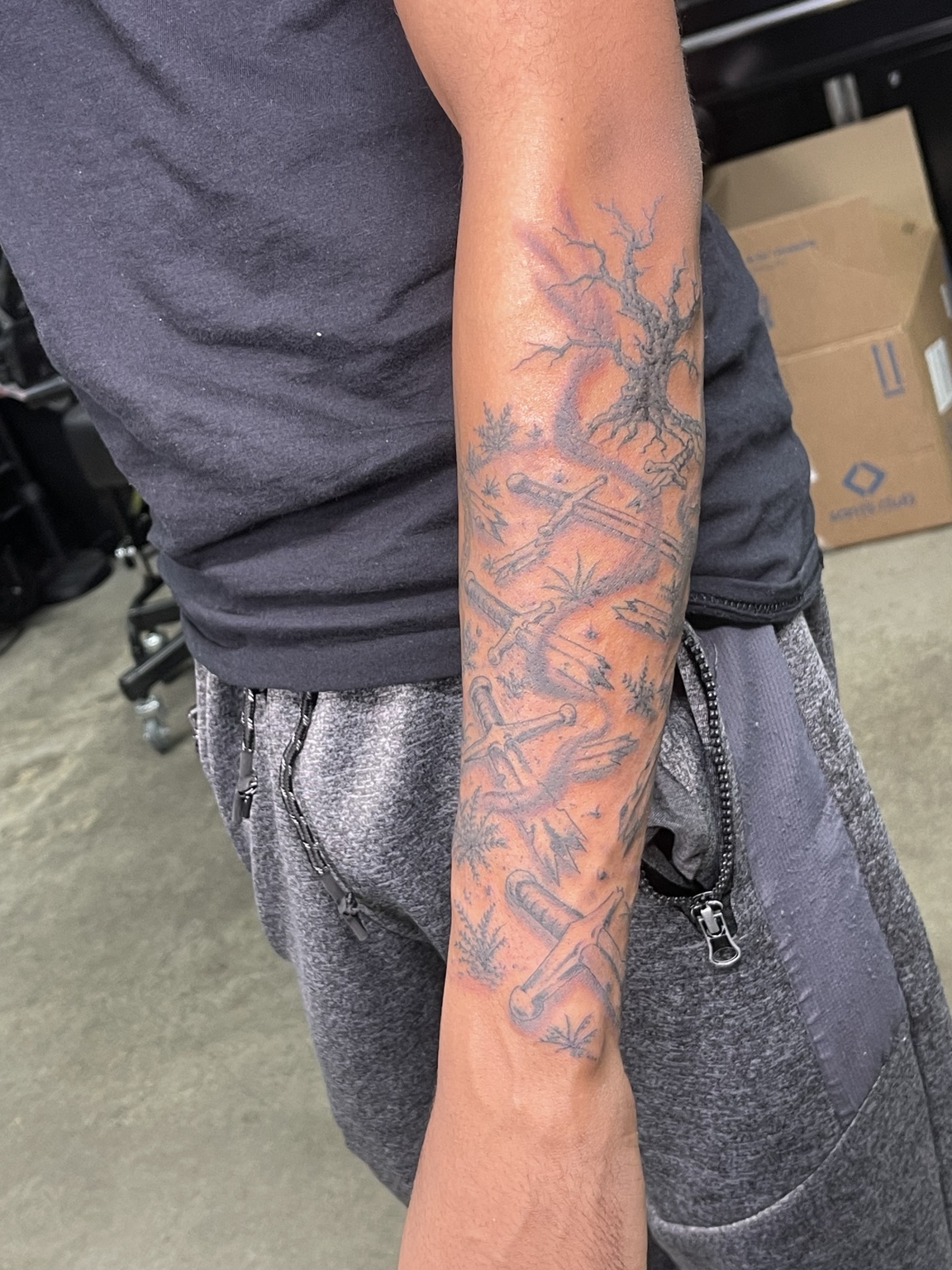 Color forearm tattoo alternate view