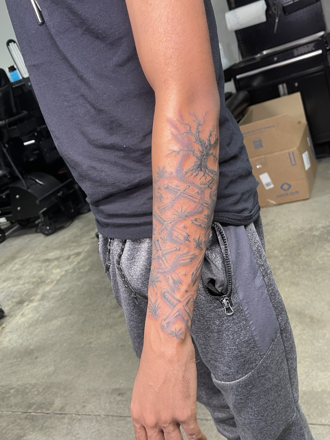 Color forearm tattoo alternate view