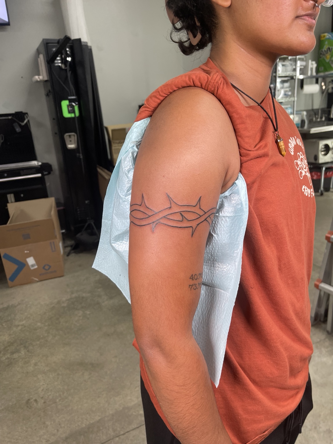 Upper arm tribal band first view