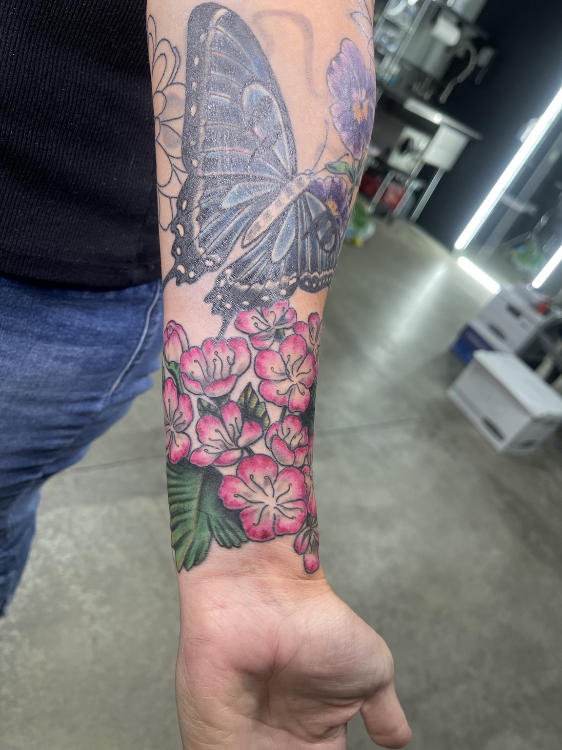 Floral arm project view two
