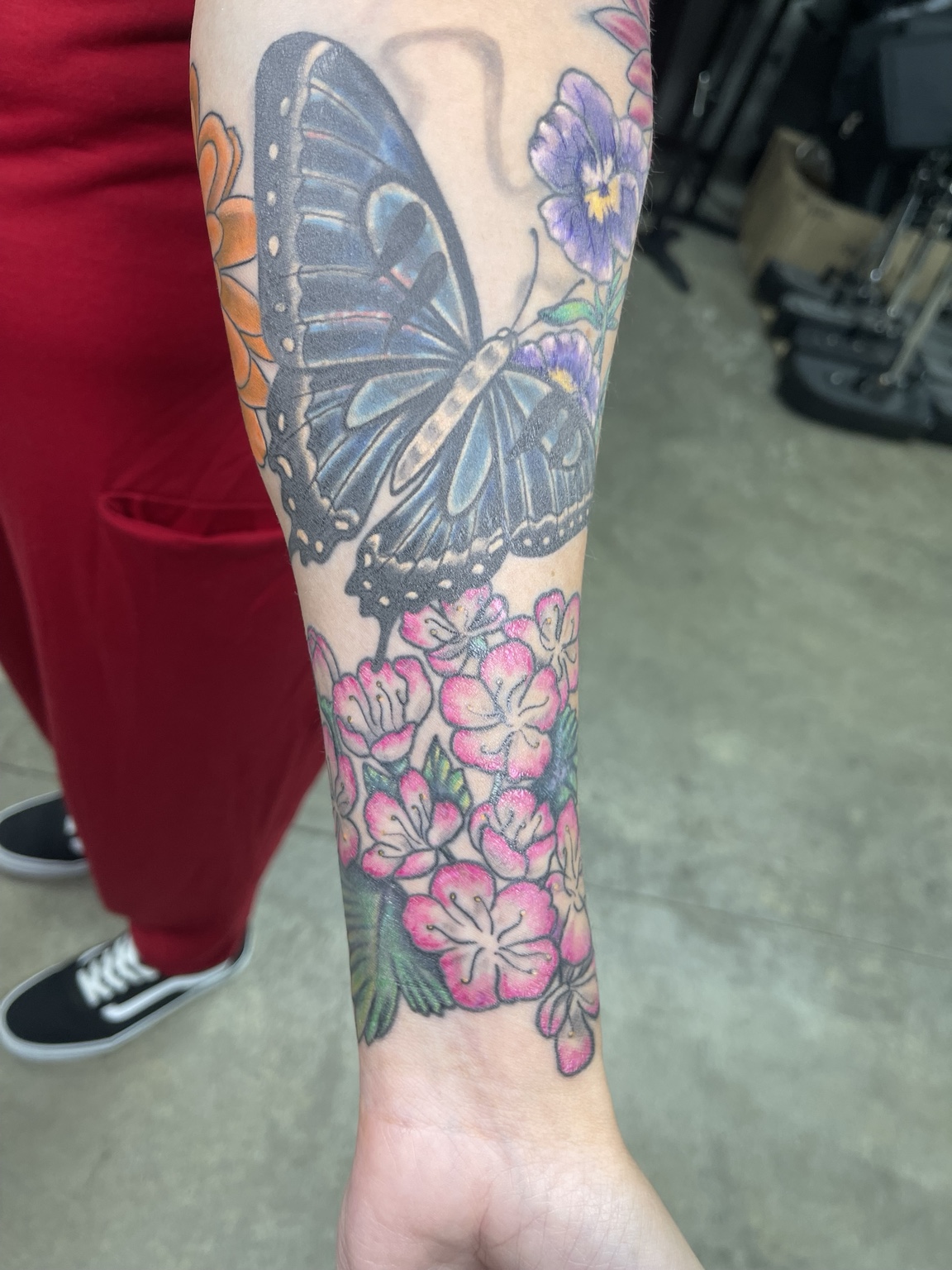 Floral arm project view three