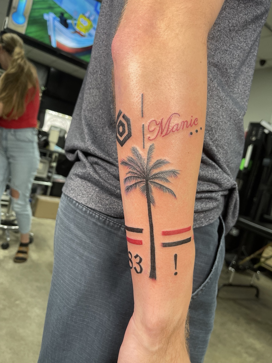Palm tree arm tattoo first view