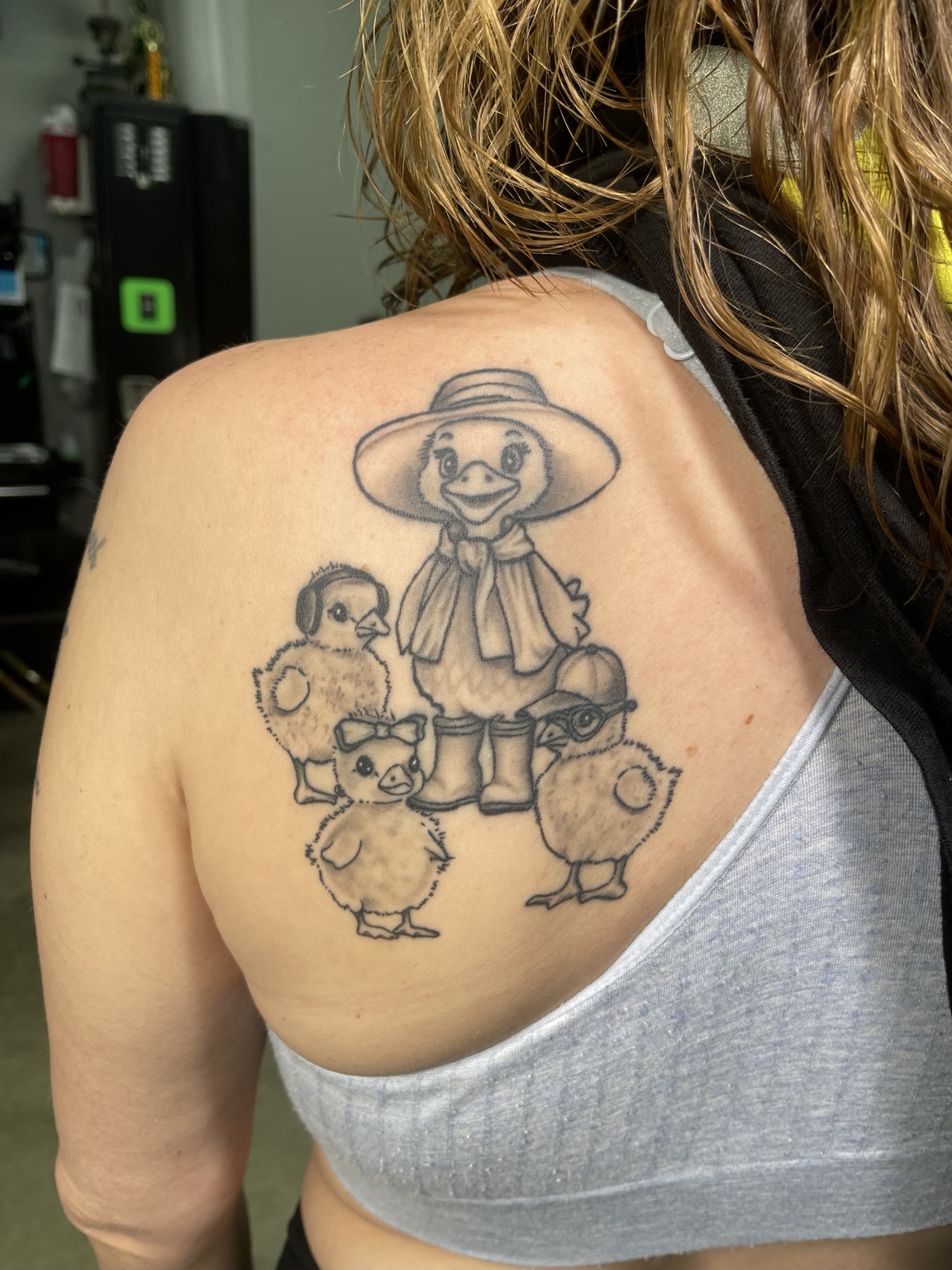 Cartoon back tattoo