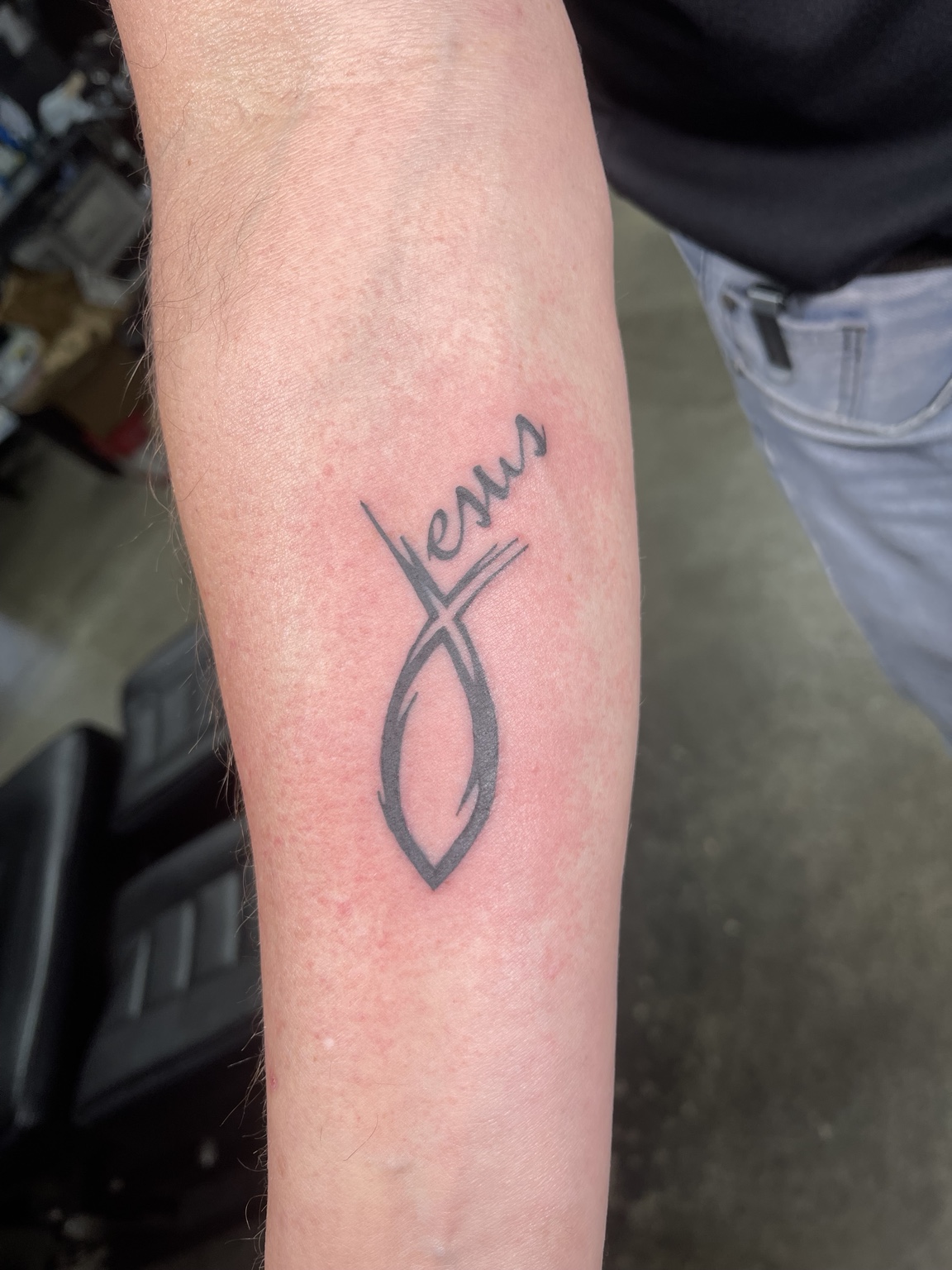 Infinity style memorial tattoo