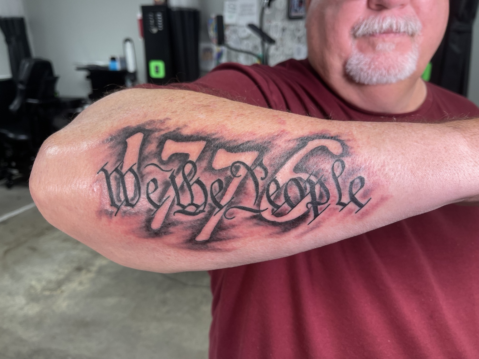 We the People lettering tattoo