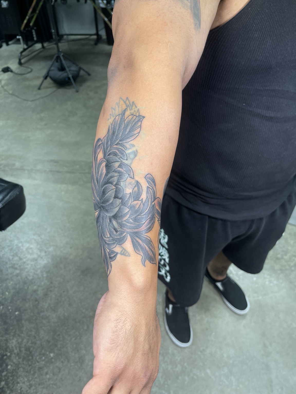 Floral forearm tattoo alternate view