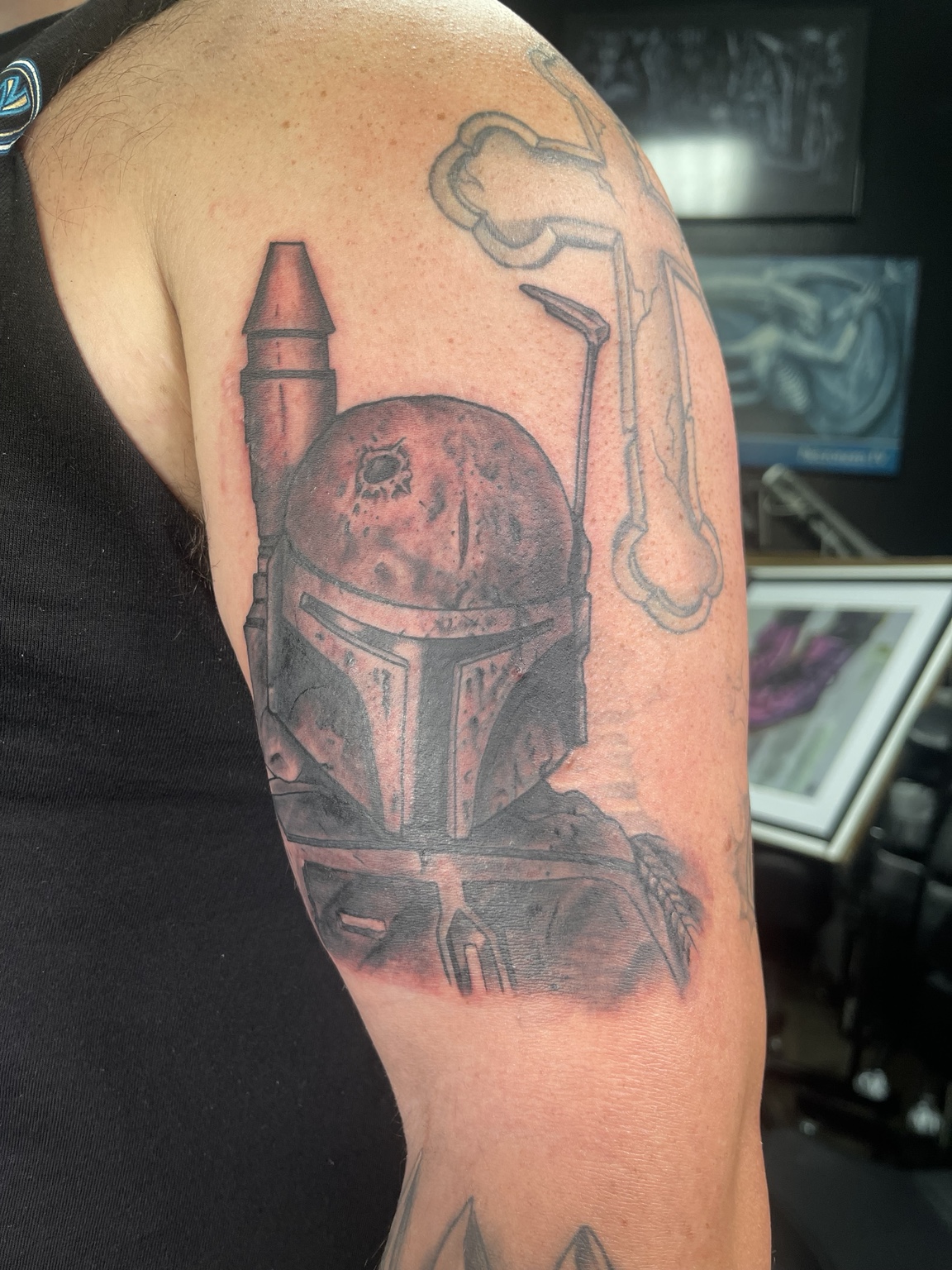 Completed Boba Fett upper arm tattoo