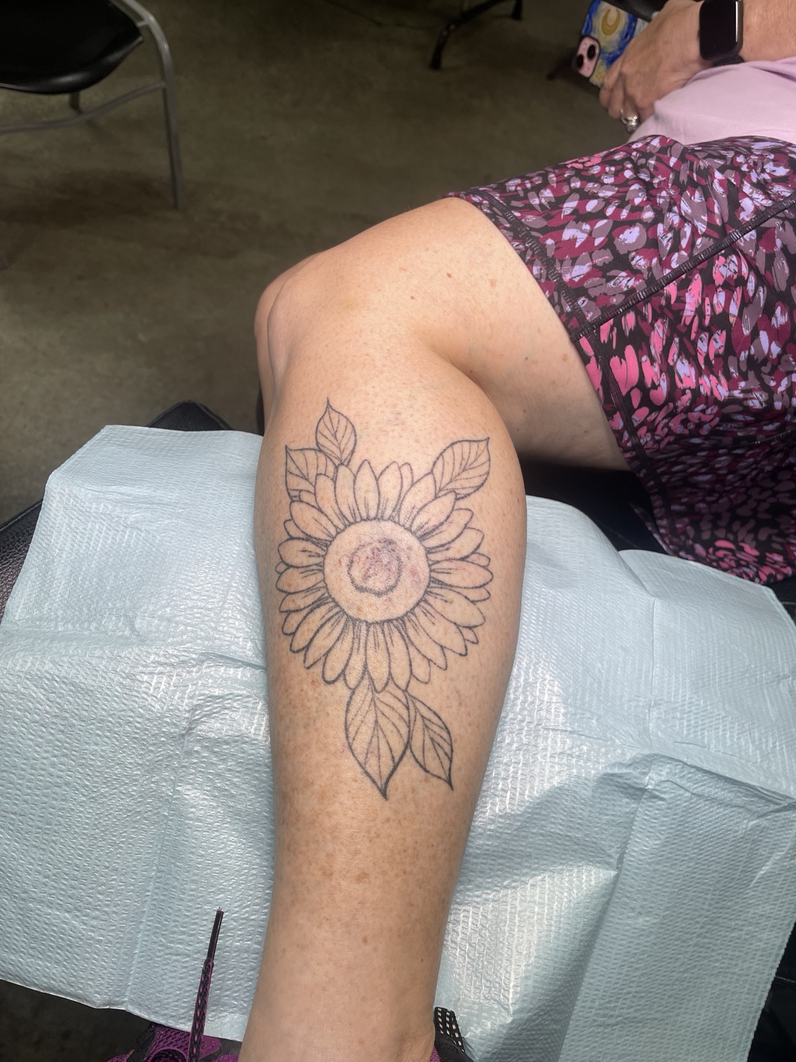 Sunflower outline tattoo