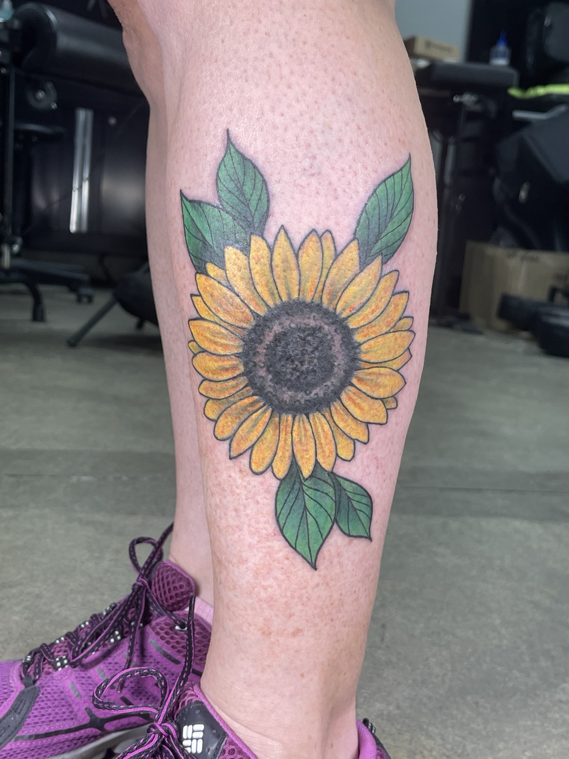 Color sunflower tattoo