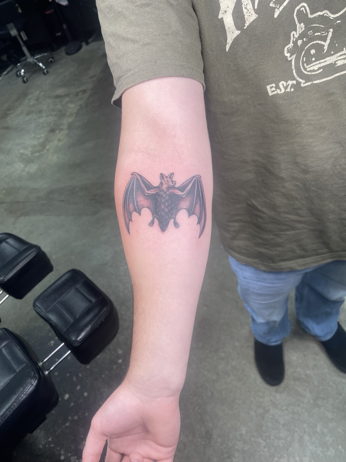 Small bat tattoo