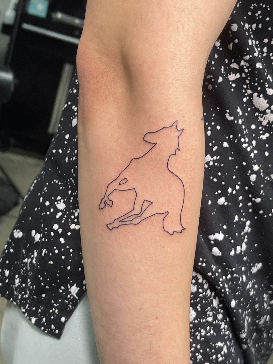 Horse outline tattoo