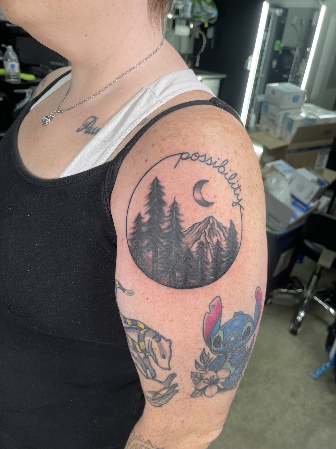 Landscape shoulder tattoo
