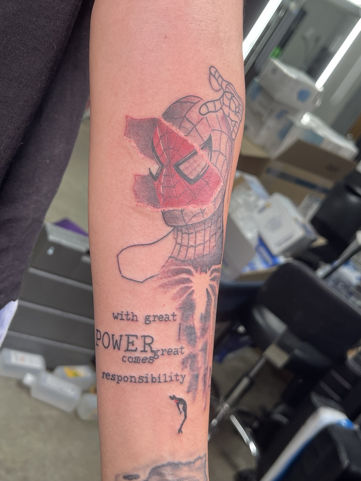 Recovered forearm tattoo first view