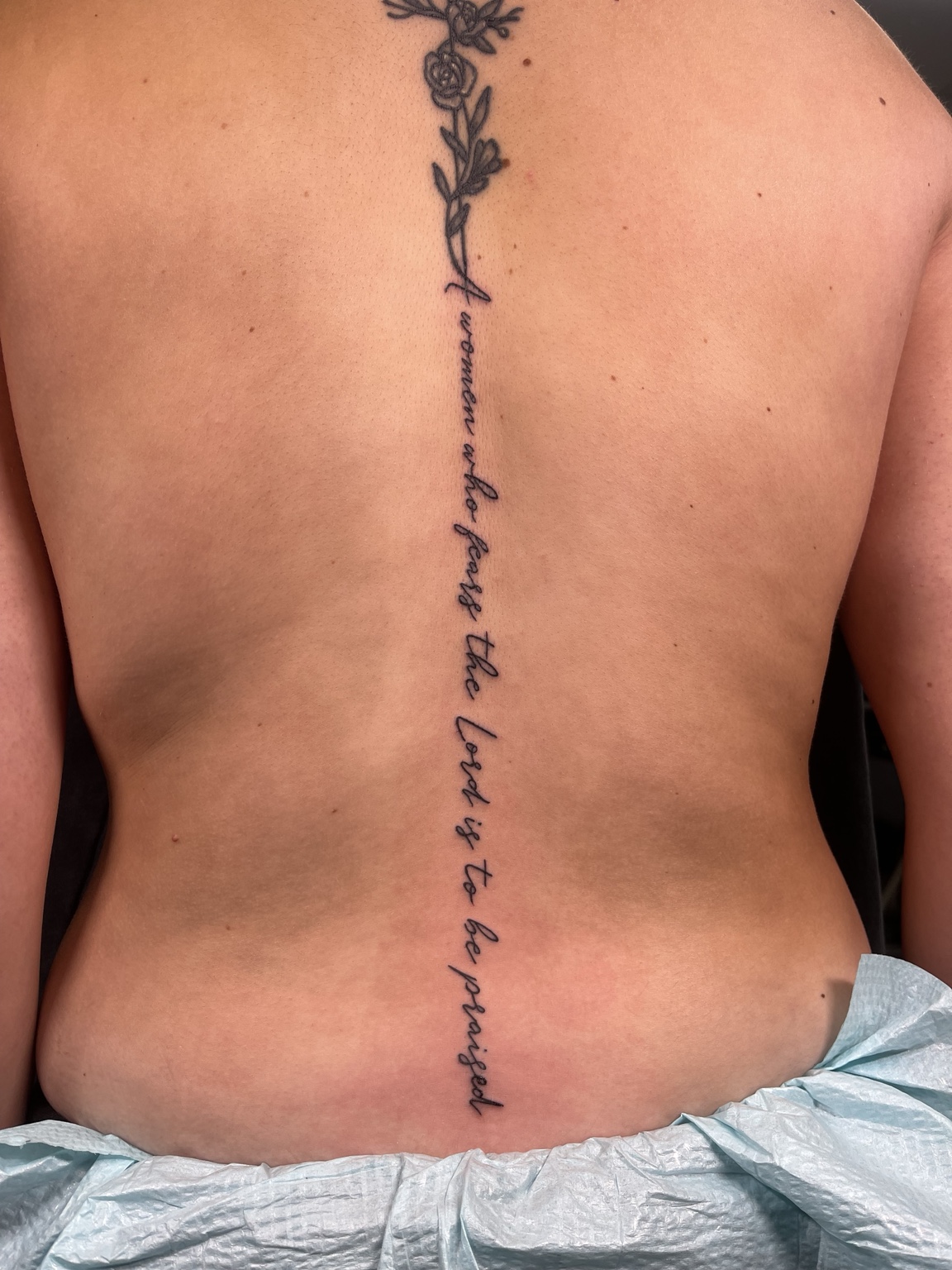 Spine tattoo project view two